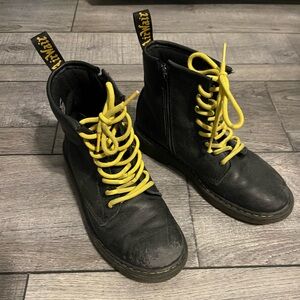 Doc Martens Black Boots with Yellow Laces size 36/5